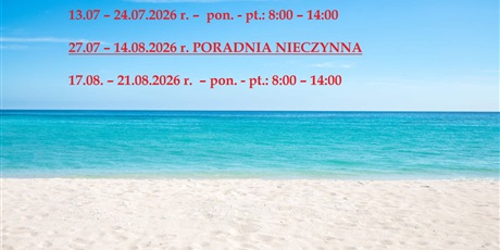 GODZINY PRACY PORADNI W OKRESIE WAKACYJNYM